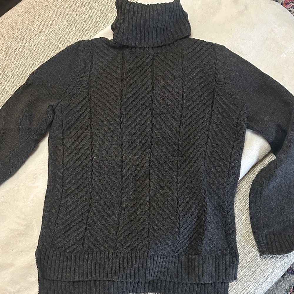 Ann Taylor Charcoal Cowl Neck Sweater